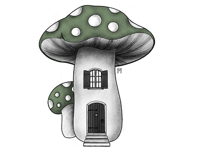 Toadstool Cottage cottage drawing illustration mushroom toadstool