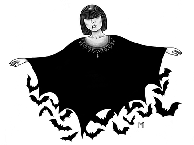 Bat Girl bat drawing girl illustration
