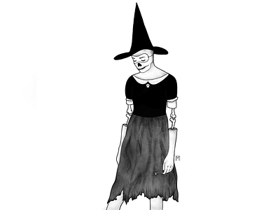 Human Costume drawing girl illustration skeleton witch