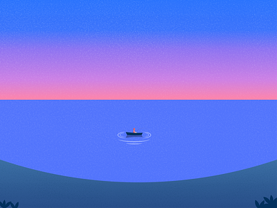 Mindfulness app art calm colour design fishing flat illustrator lake mindfulness vector
