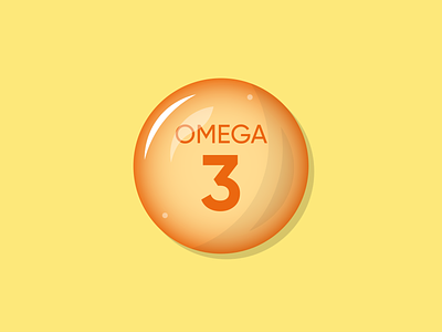 Omega-3 art colour design flat health illustration illustrator omega-3 supplement vector vitamin