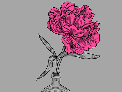 Flores neón 1 flor flower neon peonia peony procreate