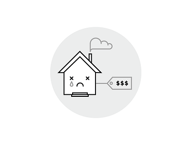 Househunting Blues house icon illustration line