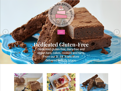 Gluten-Free Bakery Girl E-Commerce Website design graphic design web design website