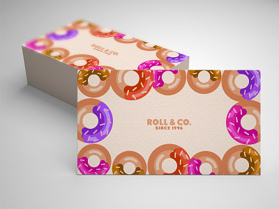 🍩 Business Card Roll & Co. 🍩 adobe illustrator branding business card design digital art donut graphic design illustration logo logo design