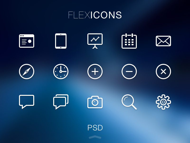 FlexIcons Free PSD flexicons icons icon flat ui free freebie psd