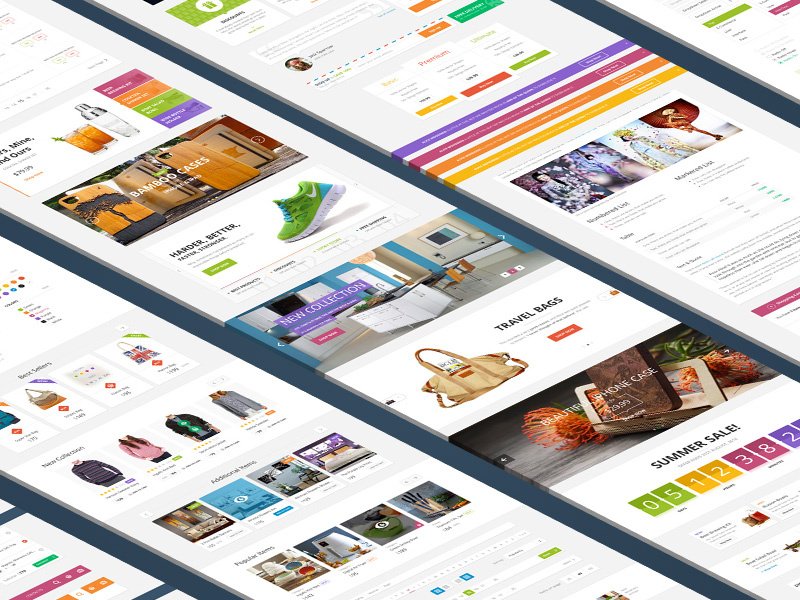 Lucky Store — E-Commerce UI Kit ui ui pack ui kit interface buttons commerce shop sliders icons shopping cart freebie psd