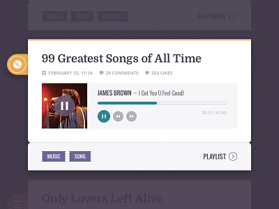 Audio Post audio blog icons interface music player post retro song tags ui widget