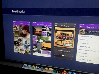 Multimedia Screens gallery interface ios iphone mobile player ui ui kit