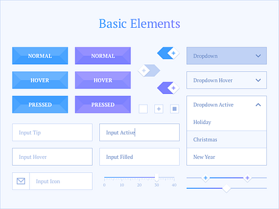 Basic Elements button checkbox dropdown input interface select slider snowflake toggle ui ui kit winter