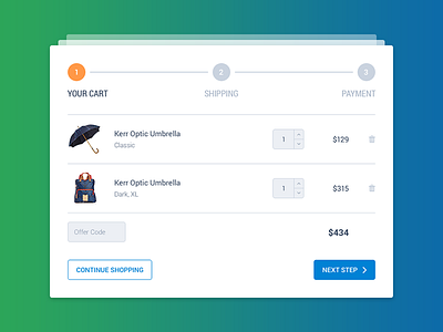 Shopping Cart cart checkout ecommerce interface shop ui