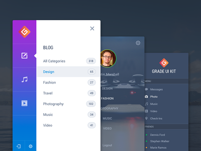 Grade UI Kit: Navigation by Sergey Azovskiy - Dribbble