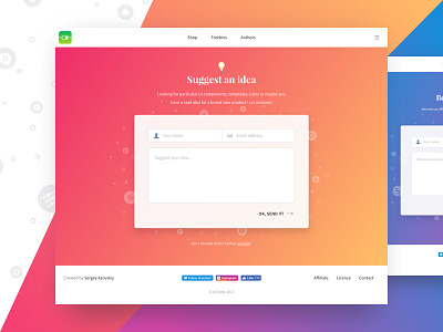 Suggest & Affiliate Pages for UI Chest animation colorful contact form gradient webdesign