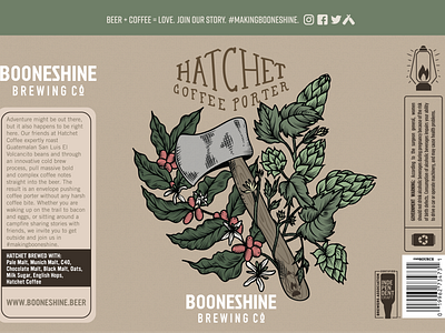 Hatchet Coffee Porter can design beer beer can boone booneshine craft beer design north carolina