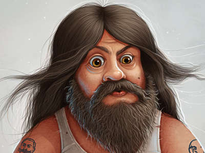 Bearded man characterdesign illustration