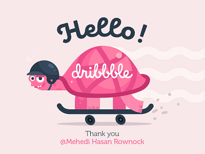 Hi Dribbble characterdesign debut illustration