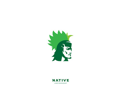 Native Lawn Management - Personal Project apache art brand branding clean design flat graphic design indian logo native vector