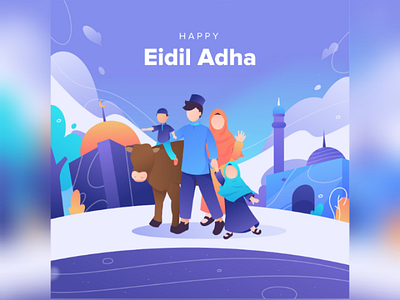HAPPY EID AL ADHA eid al adha flat illustration illustration adobe illustrator