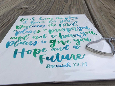 Watercolor Painting - Jeremiah 29:11 biblical christian dr ph martins hand lettering lettering painting watercolor