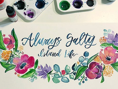 Always Salty Watercolor Floral Painting