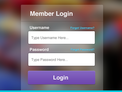 Login UI frost login mobile password purple ui username ux web