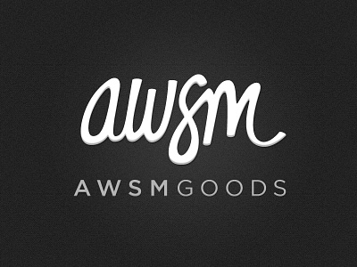 AWSM Goods Logo brand cursive hand letter lettering logo retail script texture