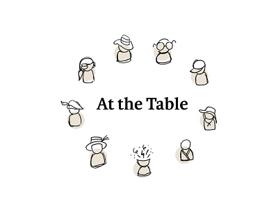 At The Table - Cover book circle cover design education icons mfa personas print sketches table teaching thesis