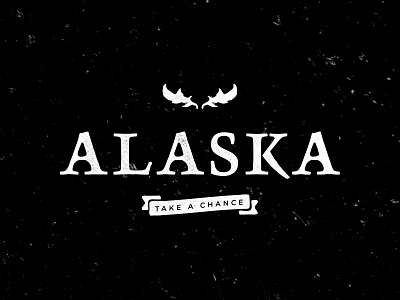 Alaska Vintage Logo alaska antlers banner brand logo moose print stamp type typography vintage woodblock