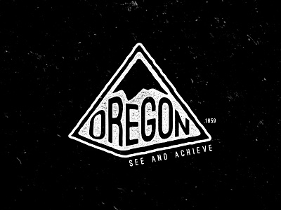 Oregon Vintage Logo emblem logo mark mountain old oregon stamp type typography vintage