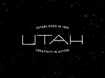 Utah Vintage Logo brand creativity hand logo mountain texture thin type typography utah vintage