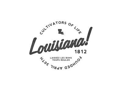 Louisiana Vintage Logo ceramic laissez life logo louisiana script type typography vintage