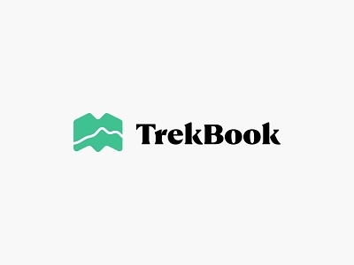 Travel Log App – TrekBook app application book brand green icon identity illustration journal log logo map mobile product serif trail travel trek trekbook trekking