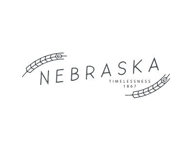 Nebraska Vintage Brand airy brand field identity light logo thin type typography vintage wheat