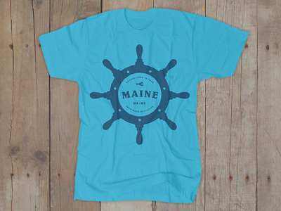 Maine Shirt Collaboration apparel brand branding collaboration design helm knative maine ship shirt state wood