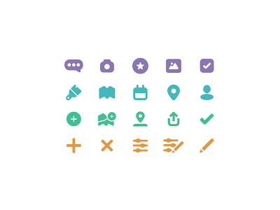 TrekBook Icons app application branding design glyphs icons identity illustration interface log logo mobile tourism travel ui