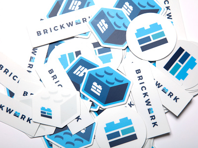 Brickwork Stickers brand branding bricks brickwork collateral design icon identity illustration lego logo mark project stickers system visual identity