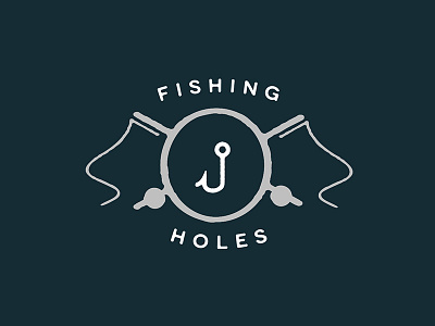 Fishing Holes - Blog Post blog design emblem fish fishing holes hook logo nautical post rod vintage