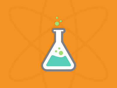 Flask academic atom illustration learning logo school science test vector