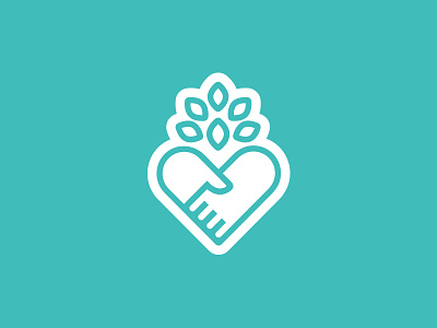 Healthcare App Logo brand cancer hands healing health heart icon leaves logo mark npo tree