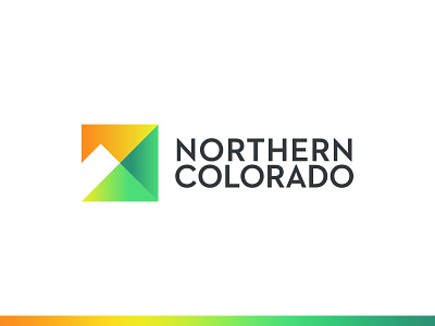 Northern Colorado Brand abstract brand colorado gradient green grotesque logo mark mountain orange square yellow