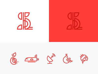 South Louisiana Mark & Icons brand crawfish fish icons identity line logo marks music note tech technology