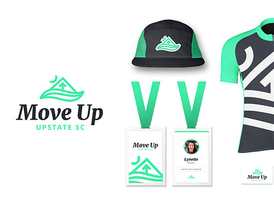 Upstate SC - Unused badge brand cycling green hat icon identity jersey logo mark mountain place place brand water