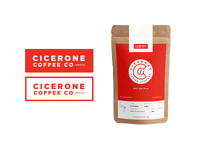 Cicerone Coffee - Badges and Bags adventure badge bag brand branding cicerone coffee icon identity label logo logotype map mark packaging product topographic