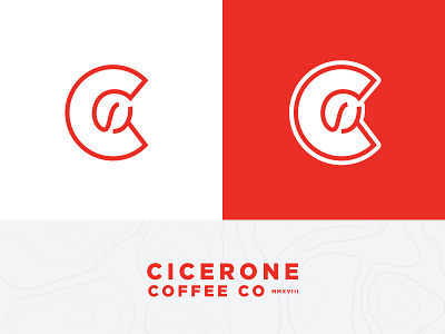 Cicerone Coffee Identity adventure badge bean brand branding c cicerone coffee coffee shop icon identity logo logotype map mark monogram topographic
