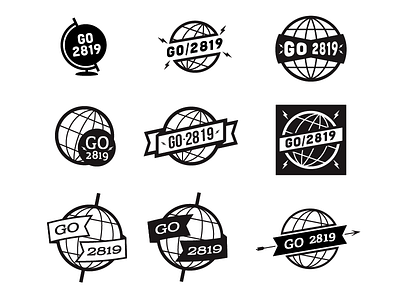 Globe Vintage Logos arrows banner emblem globe logo stamp typography vintage world