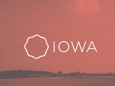 Branding 50 States: Iowa iowa state field red mark logo visual identity design graphic typography type thin white vintage brand branding united states
