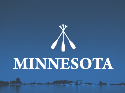 Branding 50 States: Minnesota blue brand branding design graphic identity lake logo minnesota paddle serif state states teepee type typography united visual white