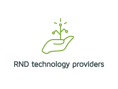 RND Technology Providers Logo blue brand branding chip computer design green hand hardware identity it light logo micro plant providers rnd service software tech technology visual