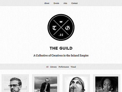 The Guild Website black collective creatives crown design development graphic gray grey guild image the vintage web website