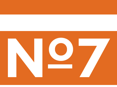 No 7 Studios logo logotype mark treatment typography